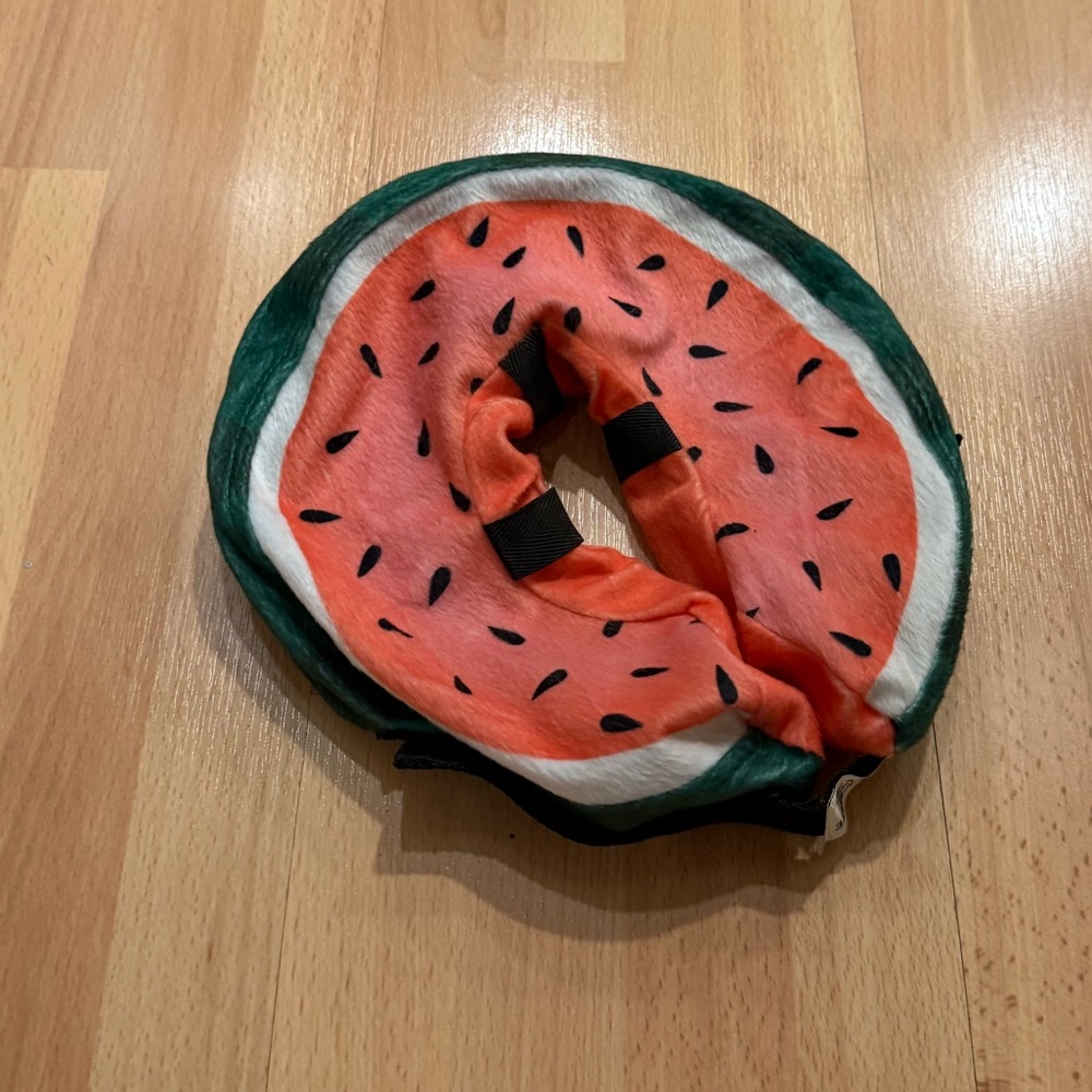 Plush Watermelon Dog Collar Cover - Green & Pink